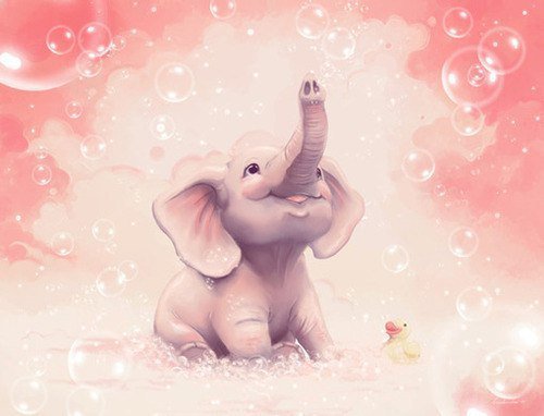 Слоник и уточка - уточка, детям, мыльные пузыри, слоник - оригинал