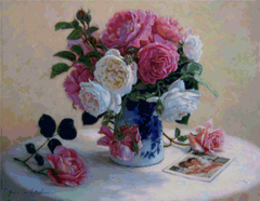 Букет роз - цветы в вазе - предпросмотр