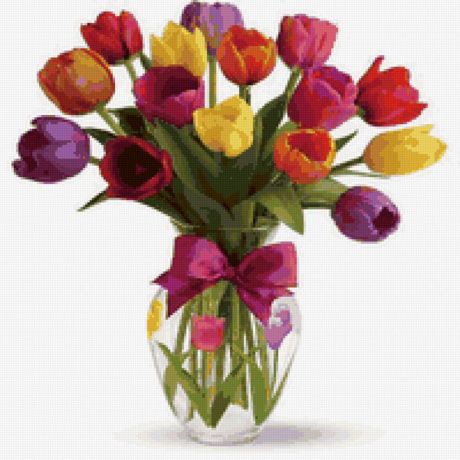 радуга - букеты, цветы, тюльпаны - предпросмотр