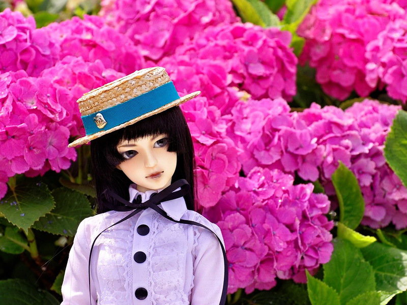 куколка - кукла, лето, япония, цветы - оригинал