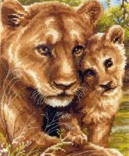 Схема вышивки «Львица со львенком»