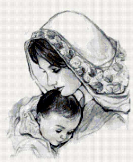 Мать и дитя - семья, монохром, женщина, мама, ребенок, дитя - оригинал