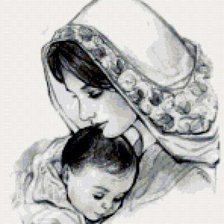 Оригинал схемы вышивки «Мать и дитя» (№33526)