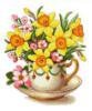 Схема вышивки «цветы в чашке»