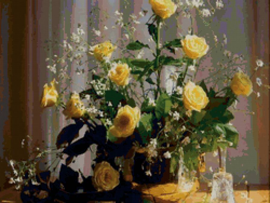 Цветы - букет, желтые розы, цветы - предпросмотр