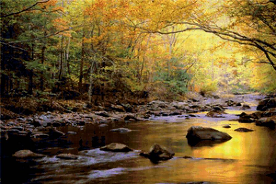 Природа - осень, речка, природа, деревья - предпросмотр