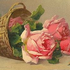 Оригинал схемы вышивки «Розы в корзинке» (№35118)
