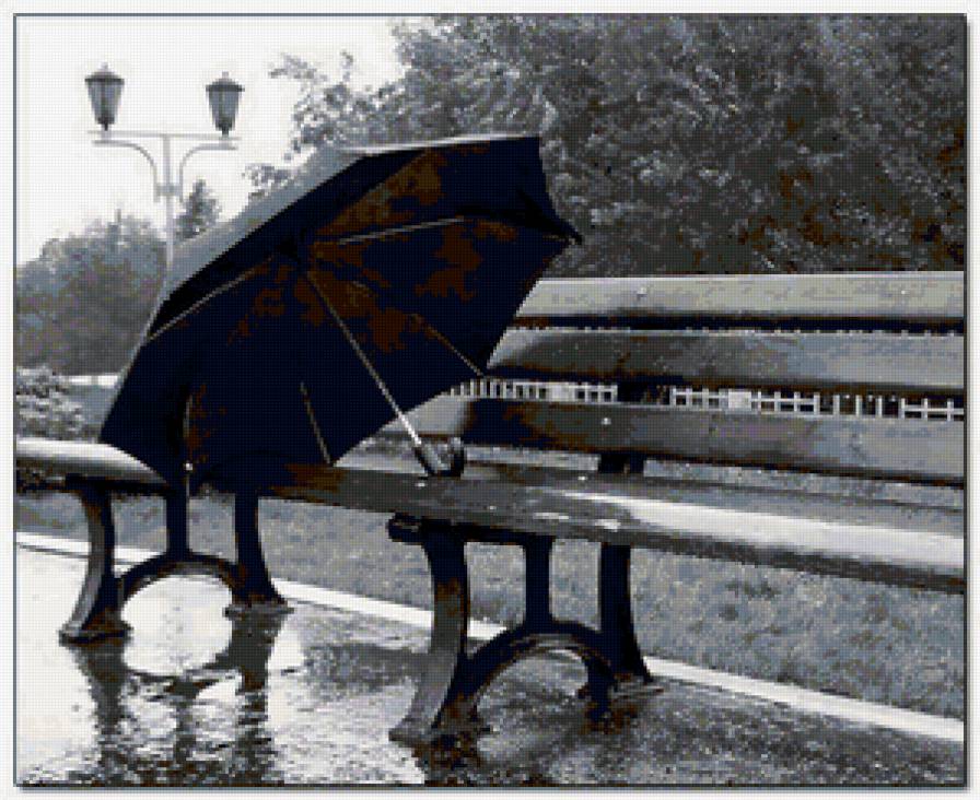 зонтик под дождем - дождь, зонт - предпросмотр