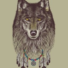 Оригинал схемы вышивки «волк» (№35850)