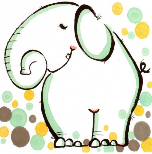 Слоник - зверушки, слон, слоники, животные, слоны, мир красок - оригинал