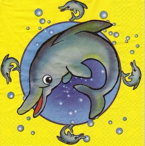 Дельфин - животные, подушка, детям, живопись - оригинал