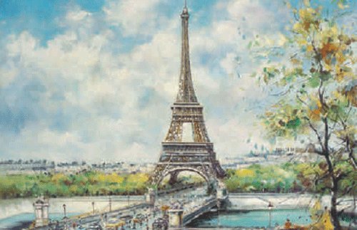 №38059 - картина, архитектура, париж, пейзаж - оригинал