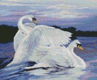 Оригинал схемы вышивки «Лебеди на пруду» (№38216)