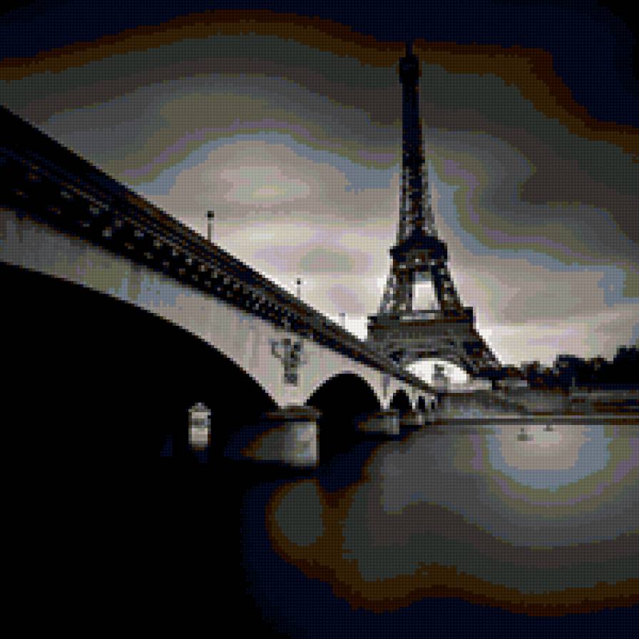 париж - франция, город, эйфелева башня, черно-белое - предпросмотр