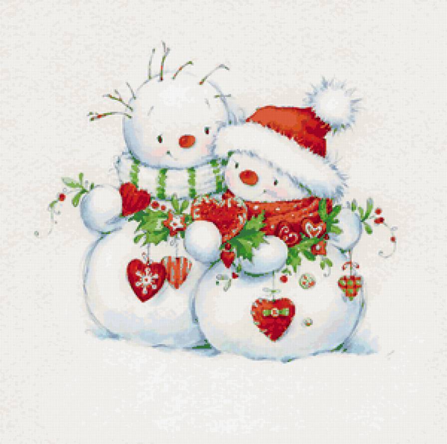 снеговички - зима, детям, любовь, новый год, снеговик - предпросмотр