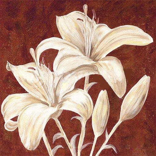 Белые лилии - букет, цветы, подушка, лилии - оригинал