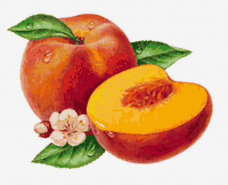 Персики - панно, фрукты, натюрморт, кухня - предпросмотр