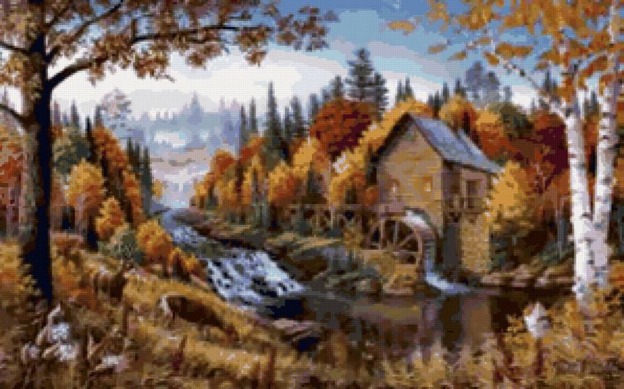 пейзаж - осень, природа, вода, лес, пейзаж - предпросмотр