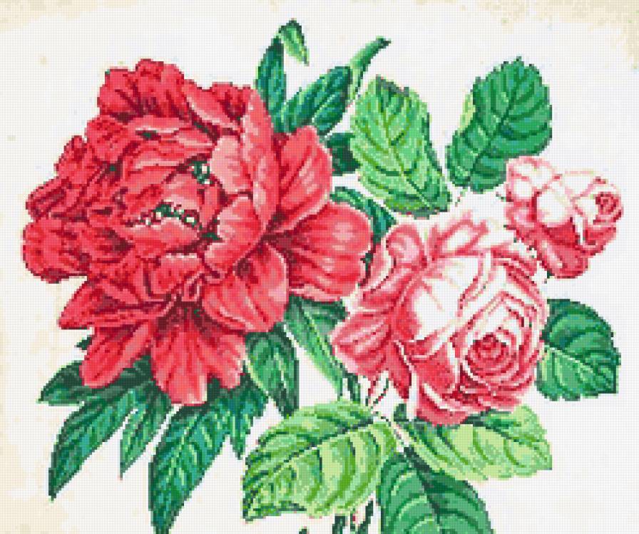 №41514 - цветы, розы, ваза, букет - предпросмотр