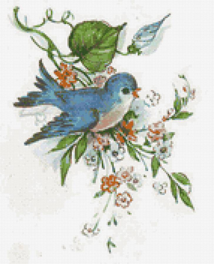 Птичка - птицы, птички, райские птички, розы, розочки, цветы - предпросмотр