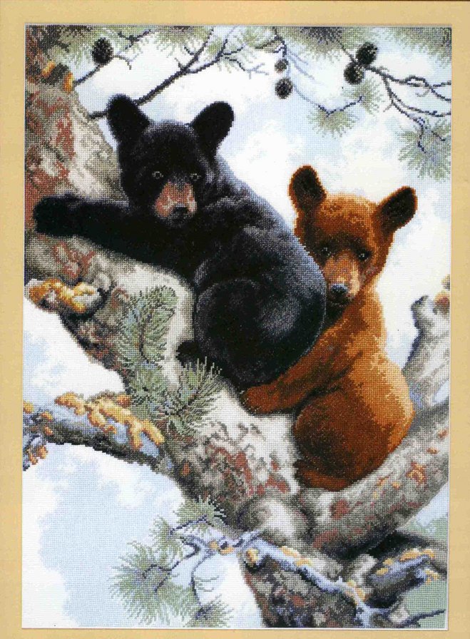 мишки на дереве - дерево, медвежата - оригинал
