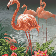 Оригинал схемы вышивки «Красивые фламинго» (№42336)