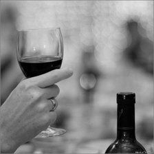 Оригинал схемы вышивки «бокал вина (монохром)» (№43140)