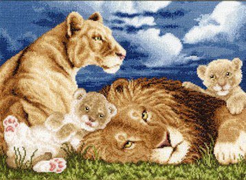 Львиная семья - львица, львята, природа, семья, животные, лев - оригинал