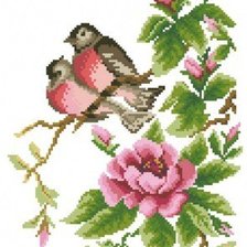 Оригинал схемы вышивки «Птицы на ветке» (№46264)