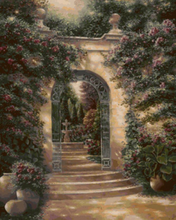 Ворота в сад - природа, живопись, сад - предпросмотр