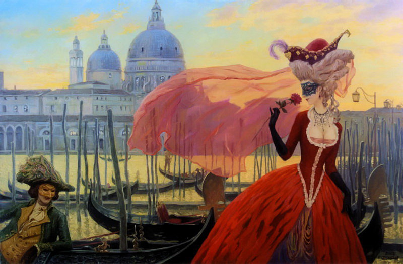 венеция - любовь, двое, романтика, бал, италия, маскарад - оригинал