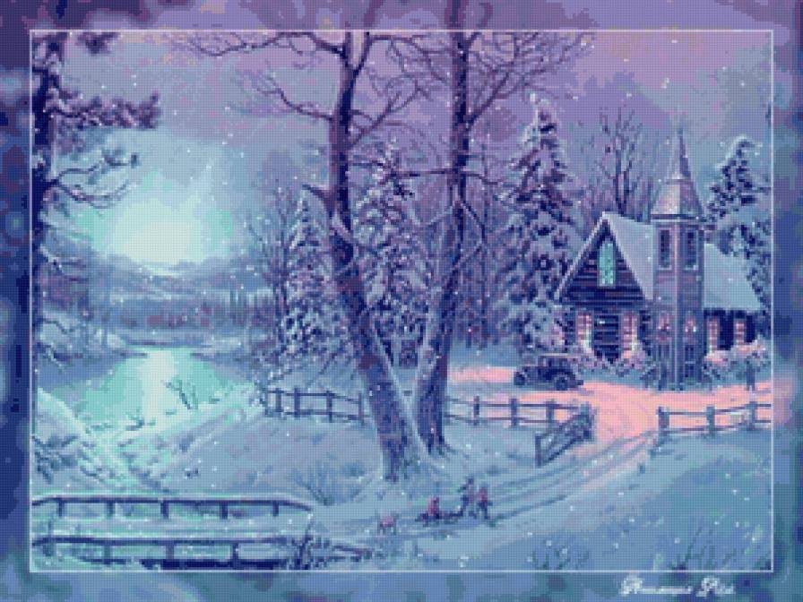 Красивая снежная картина)) - winter, зима, картина, природа, снег - предпросмотр
