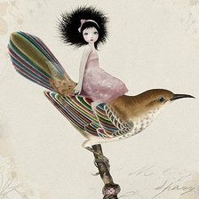 Схема вышивки «Девочка на птице»