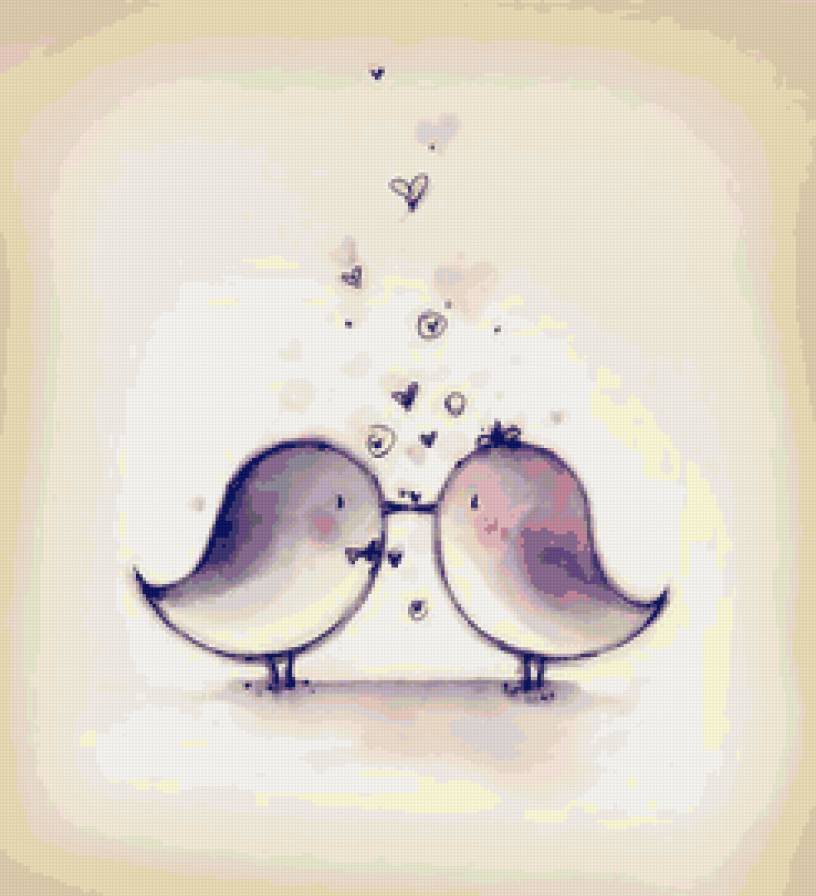 Птички - птица, птицы. птички, сердечки, любовь. поцелуй - предпросмотр