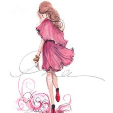 Оригинал схемы вышивки «Девушка в розовом» (№47543)