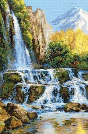 Водопад в горах - водопад, пейзаж, осень, природа, горы, лес - оригинал