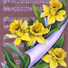 Оригинал схемы вышивки «Цветы и музыка» (№48019)
