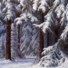 Оригинал схемы вышивки «Зимний лес» (№48049)