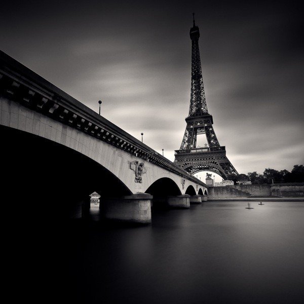 эйфелевая башня - париж, франция, города мира, черно-белое - оригинал