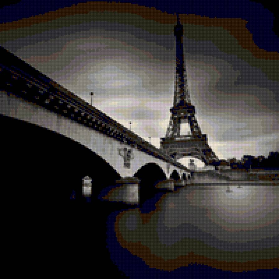 эйфелевая башня - черно-белое, франция, города мира, париж - предпросмотр