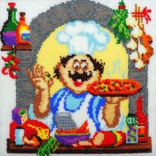 Оригинал схемы вышивки «Серия "Веселый повар "Пицца"» (№48654)