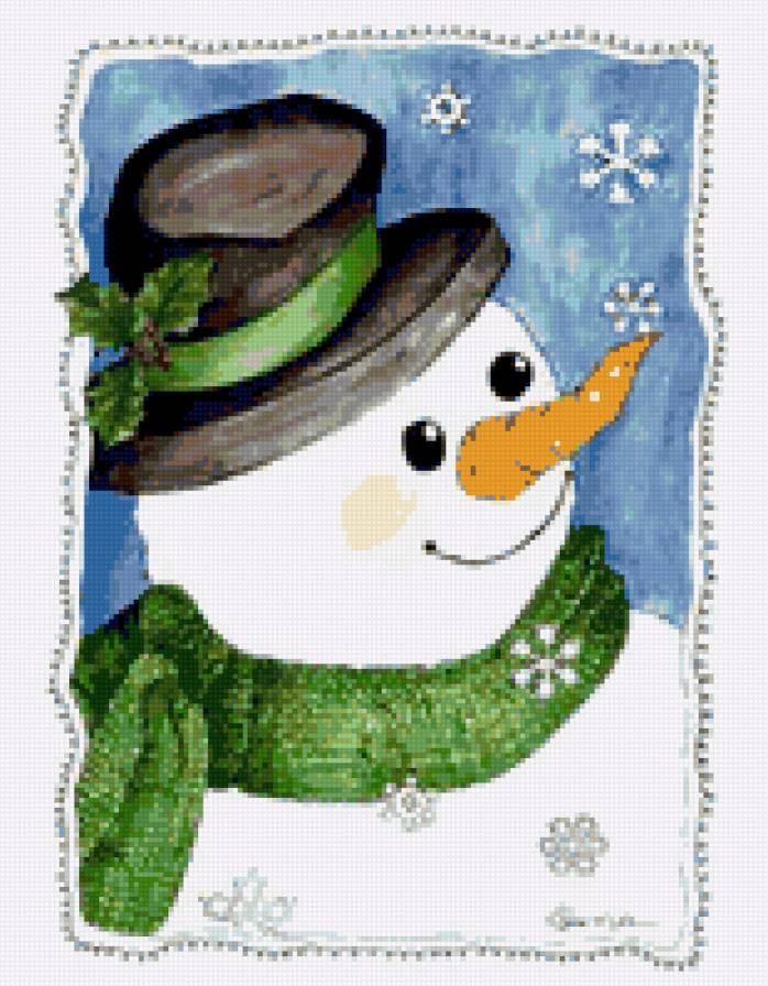 Снеговик - красота, зима, рождество, снеговик, елка, дети - предпросмотр