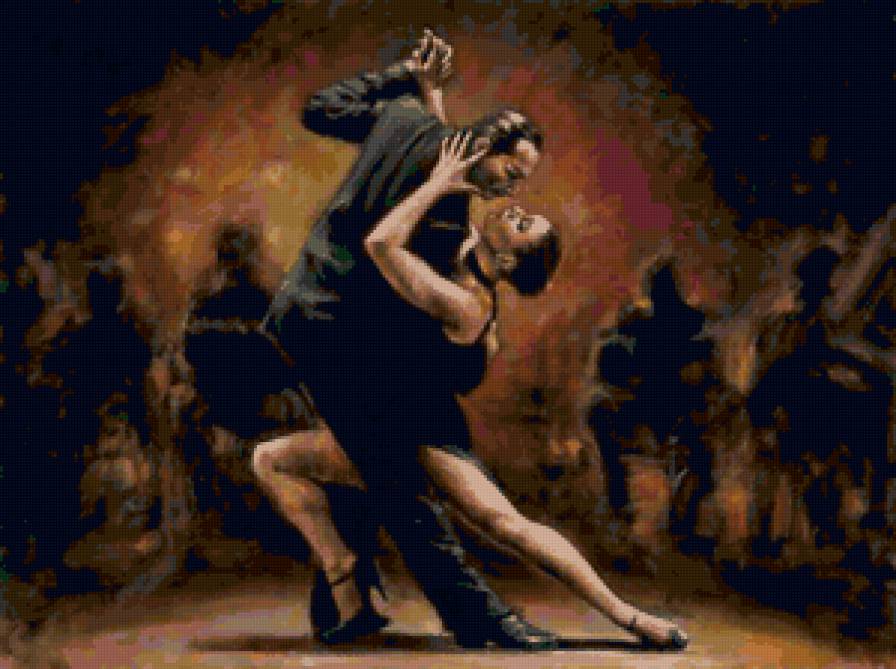 танго - любовь, двое, страсть, танцы, картина - предпросмотр