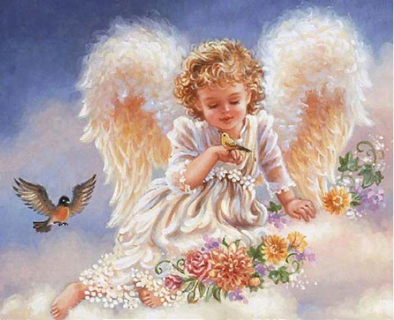ангелочек - ангелы, дети, картина, детки - оригинал