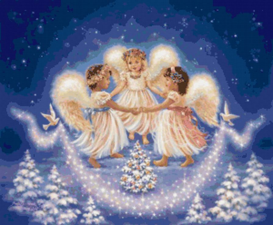 ангелочки - картина, ангелы, детки, рождество, дети - предпросмотр