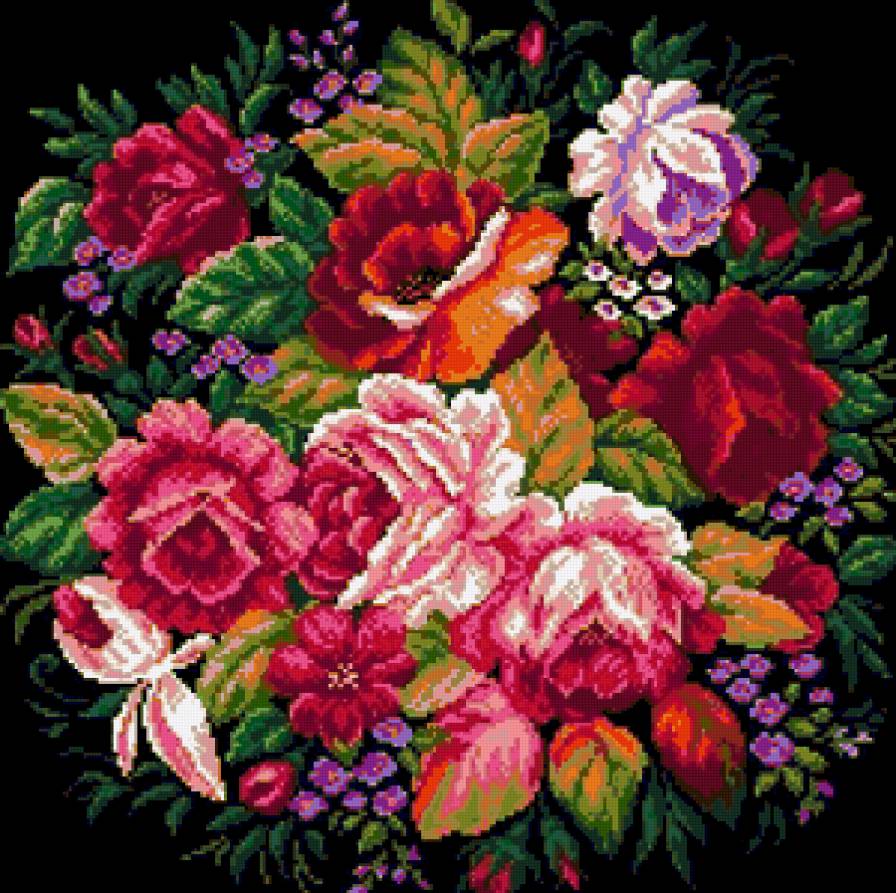 №51354 - розы, ваза, падушка, букет, цветы - предпросмотр