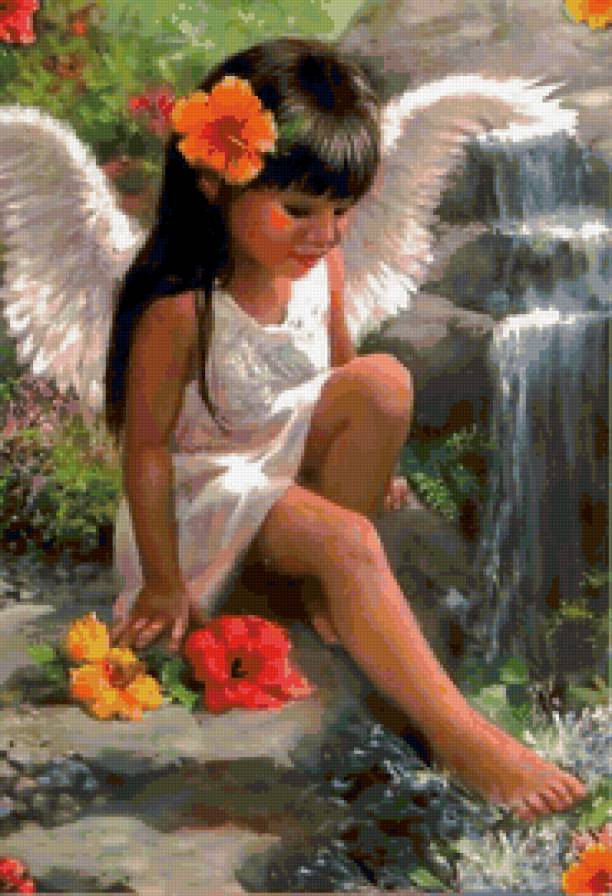 серия "ангелы" - ангел.цветы.гибискус - предпросмотр