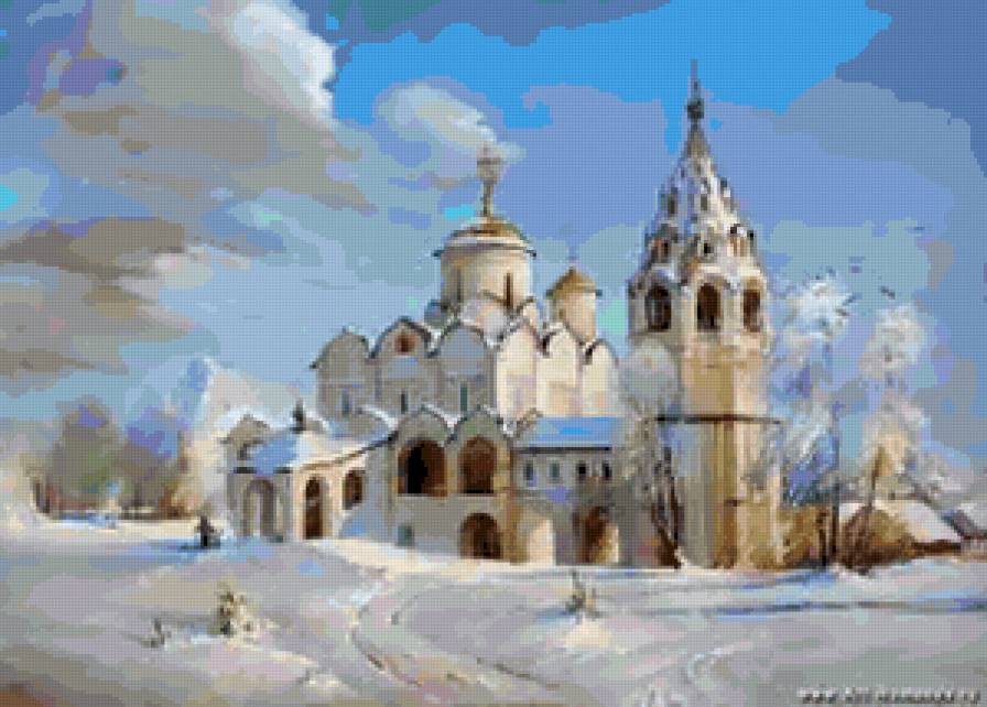 храм - природа, церковь, пейзаж, зима, храм - предпросмотр