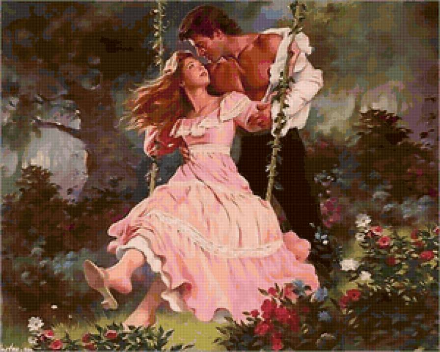 романтика - нежность, любовь, двое, пары, картина, роман, отношения - предпросмотр