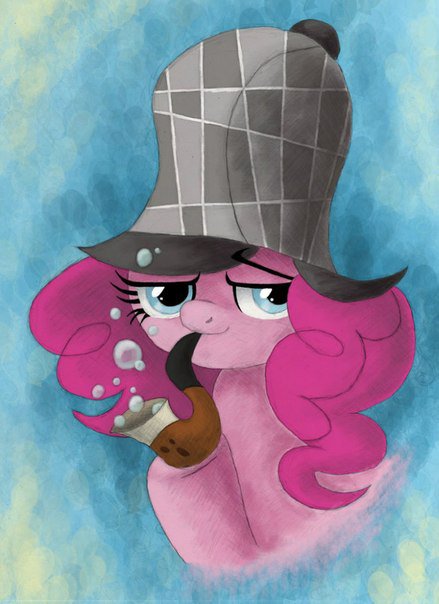 "Шерлок" - шерлок, пинки пай, шляпа, пони, розовый, трубка, mlp - оригинал